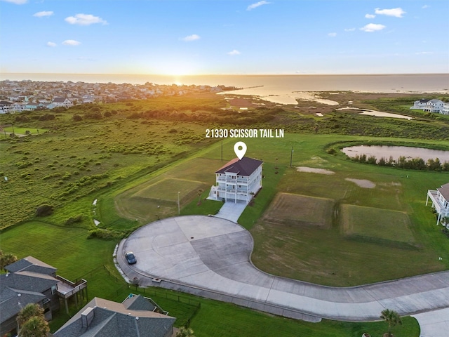 21330 Scissor Tail Ln, Galveston, TX 77554 - aerial view of property and surrounding area featuring a large body of water
