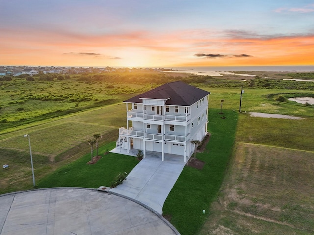 21330 Scissor Tail Ln, Galveston, TX 77554 - aerial view at dusk of a water view