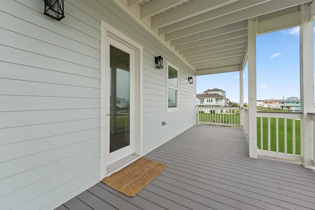 21330 Scissor Tail Ln, Galveston, TX 77554 - deck featuring a yard