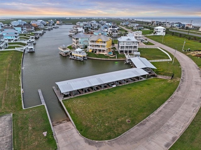 21330 Scissor Tail Ln, Galveston, TX 77554 - aerial view at dusk of a water view