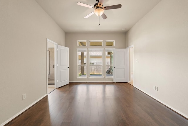 4211 Ponderosa Hills Ln, Katy, TX 77494 - empty room featuring ceiling fan and dark wood finished floors