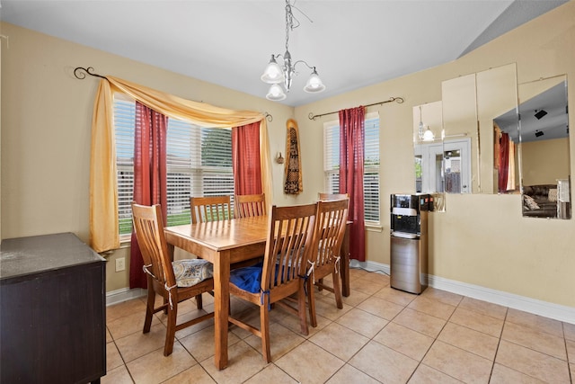 7622 Crestbrook Manor Ln, Cypress, TX 77433 - dining area featuring light tile patterned flooring and a chandelier