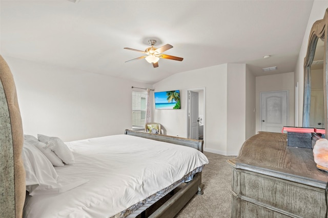 7622 Crestbrook Manor Ln, Cypress, TX 77433 - carpeted bedroom with ceiling fan and vaulted ceiling