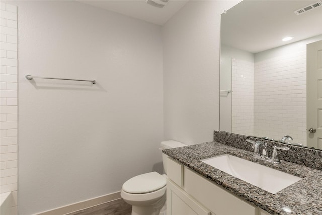 10627 Great Basin Dr, Rosharon, TX 77583 - bathroom featuring vanity, a shower, and wood finished floors
