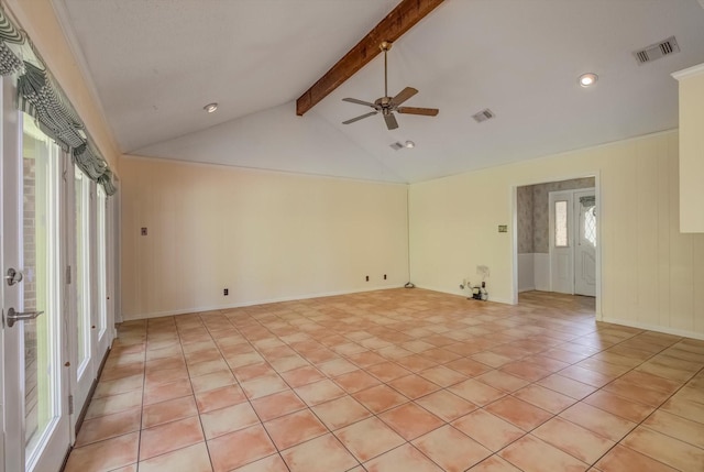 414 Daffodil St, Lake Jackson, TX 77566 - spare room featuring ceiling fan, light tile patterned floors, and recessed lighting