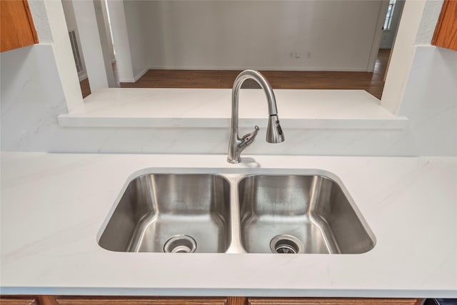 7331 Hazel Cove Dr, Houston, TX 77095 - kitchen view of light countertops and brown cabinetry