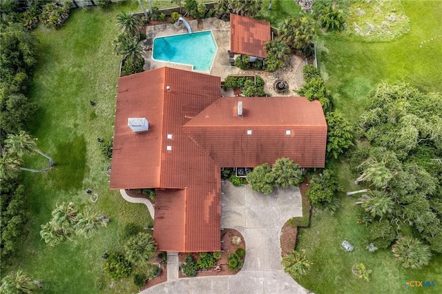 1809 W Harrison Ave, Port O Connor, TX 77982 - drone / aerial view of a pool