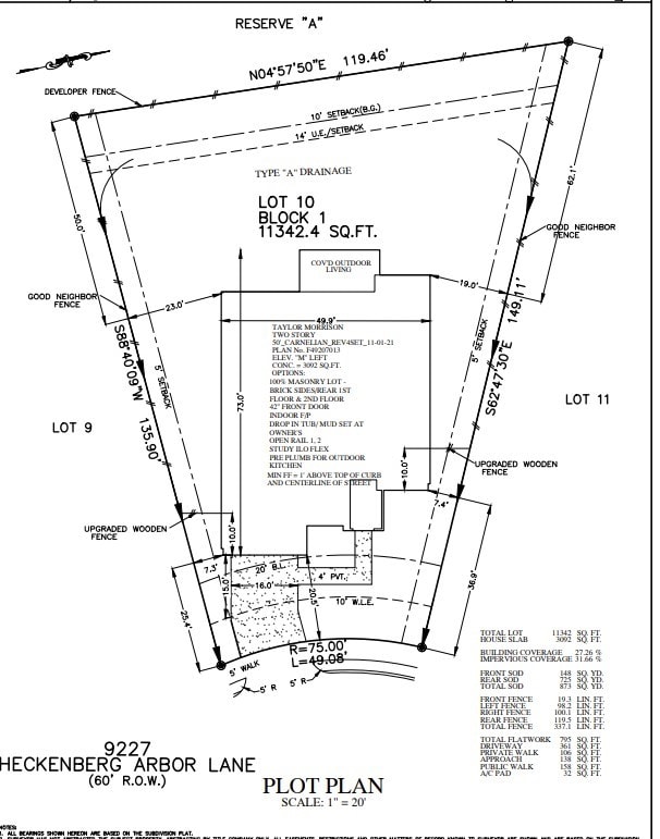 9227 Heckenberg Arbor Ln, Cypress, TX 77433 - survey map / technical document