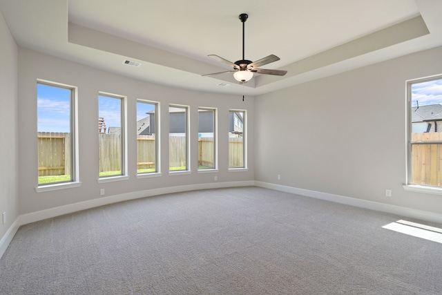 916 Wormwood Dr, League City, TX 77573 - spare room featuring a tray ceiling, healthy amount of natural light, and carpet floors