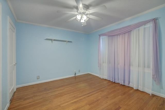 211 Magnolia St, Lake Jackson, TX 77566 - spare room with a ceiling fan, wood finished floors, and ornamental molding