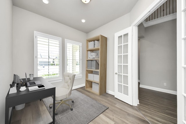 1831 Golden Cape Dr, Katy, TX 77494 - office space featuring wood finished floors and recessed lighting