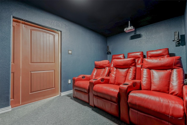 28638 Monarch Cliffs Dr, Fulshear, TX 77441 - carpeted home theater with a textured wall and baseboards