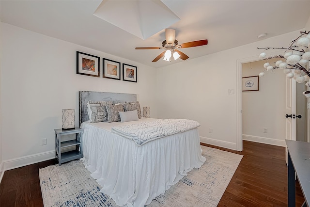 1714 Maux Dr, Houston, TX 77043 - bedroom with wood finished floors, ceiling fan, and attic access