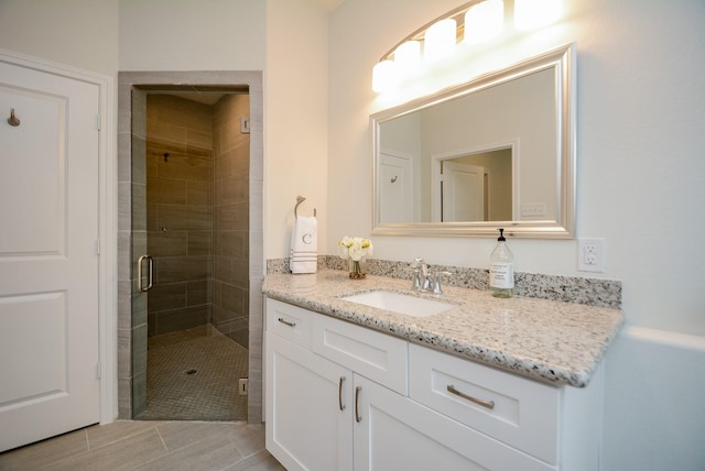 803 Cherokee Dr, Conroe, TX 77316 - bathroom with vanity and a stall shower