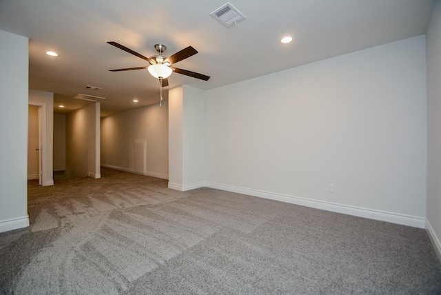 803 Cherokee Dr, Conroe, TX 77316 - carpeted empty room featuring recessed lighting and ceiling fan