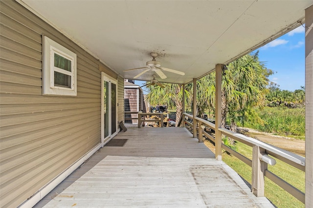 H6 The Bch Unit H6, Huntsville, TX 77320 - wooden deck with a ceiling fan