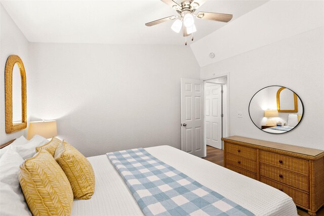 4630 Blue Water Hwy, Freeport, TX 77541 - bedroom with lofted ceiling and ceiling fan