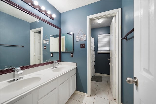 18 S April Mist Cir, The Woodlands, TX 77385 - full bathroom featuring tile patterned flooring and double vanity