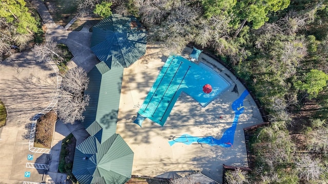 18 S April Mist Cir, The Woodlands, TX 77385 - aerial view of property and surrounding area with a pool area