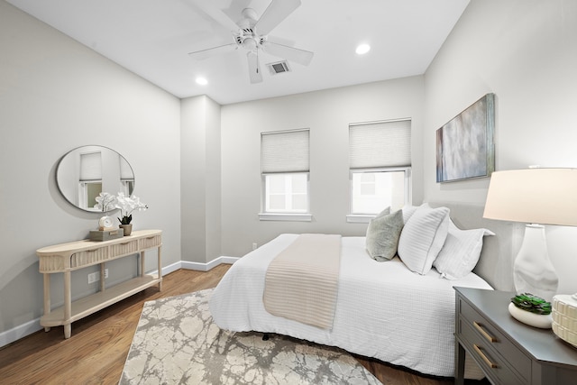 1829 W Main St Unit C, Houston, TX 77098 - bedroom featuring wood finished floors, recessed lighting, and ceiling fan
