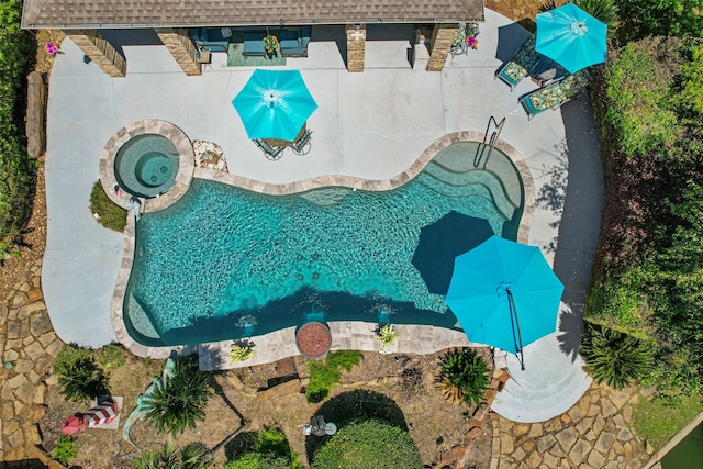 17383 Harbor Dr, Montgomery, TX 77356 - aerial view of property and surrounding area with a pool area