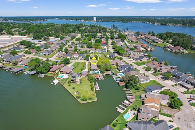 17383 Harbor Dr, Montgomery, TX 77356 - aerial perspective of suburban area with a large body of water