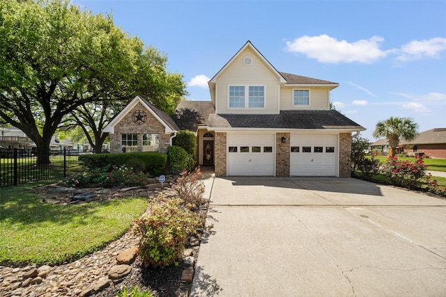 17383 Harbor Dr, Montgomery, TX 77356 - traditional home with concrete driveway, an attached garage, and brick siding