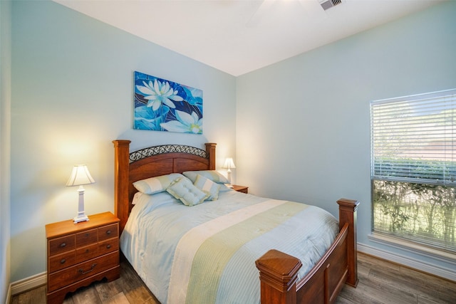 17383 Harbor Dr, Montgomery, TX 77356 - bedroom with wood finished floors and a ceiling fan