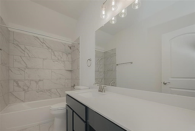 2040 Terra Rose Dr, Katy, TX 77493 - bathroom with vanity,  shower combination, and marble finish flooring