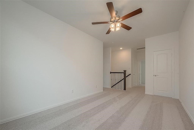 2040 Terra Rose Dr, Katy, TX 77493 - unfurnished room with a ceiling fan, light carpet, and recessed lighting