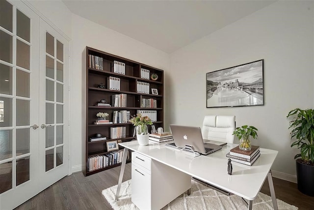 2040 Terra Rose Dr, Katy, TX 77493 - office space with dark wood-style floors and french doors