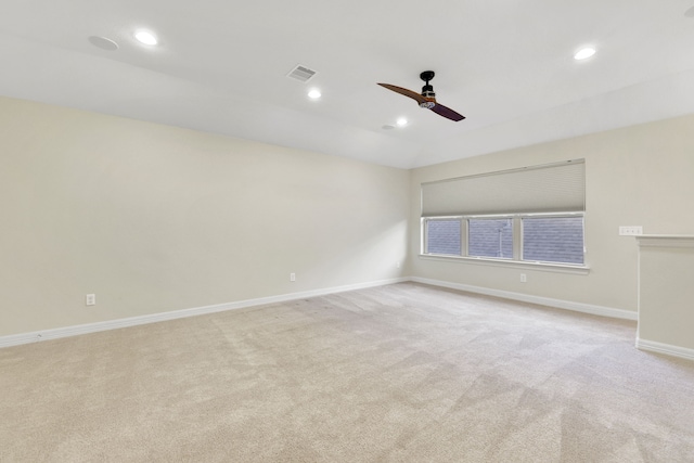 15 Floral Hills Ln, Fulshear, TX 77441 - unfurnished room with light carpet, ceiling fan, and recessed lighting
