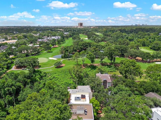 9 Farther Pt, Houston, TX 77024 - drone / aerial view of a golf course and a nearby body of water