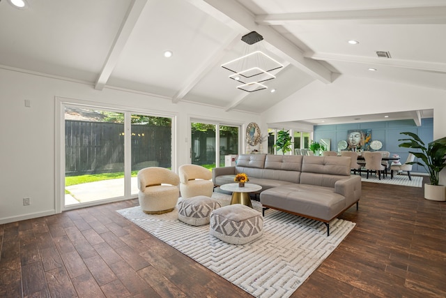 12422 Cobblestone Dr, Houston, TX 77024 - living room with a chandelier, wood finished floors, and recessed lighting