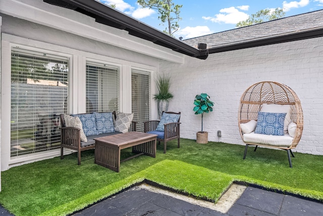 12422 Cobblestone Dr, Houston, TX 77024 - view of grassy yard with an outdoor hangout area and a patio area