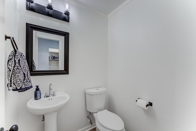17814 Placid Oak Ct, Cypress, TX 77433 - half bath with ornamental molding and toilet
