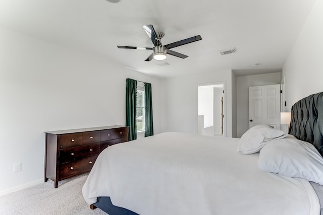 17814 Placid Oak Ct, Cypress, TX 77433 - bedroom with light carpet and a ceiling fan