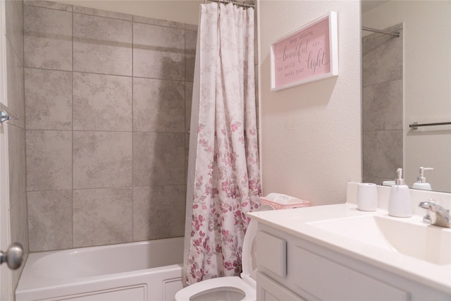 18802 Verdura Dr, New Caney, TX 77357 - full bathroom with vanity and shower / bath combination with curtain