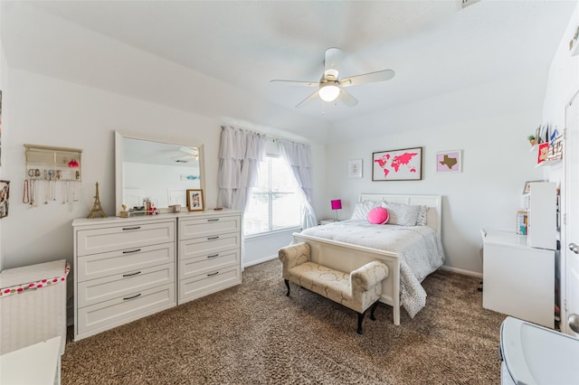 10906 Silverado Trace Dr, Houston, TX 77095 - bedroom with dark carpet and ceiling fan