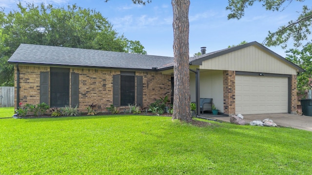 16230 Bowie Ridge Ln, Houston, TX 77053 - view of front facade featuring brick siding, a garage, concrete driveway, and roof with shingles