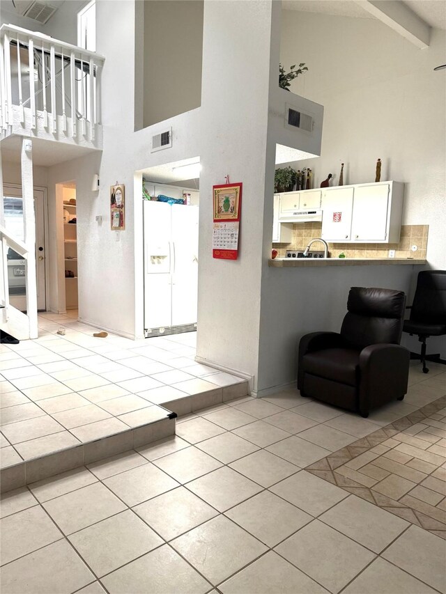 12606 Newbrook Dr, Houston, TX 77072 - common area with high vaulted ceiling and beamed ceiling