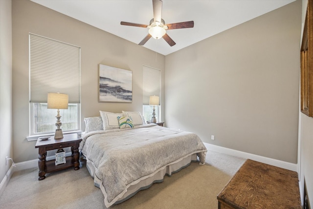 28114 Bayou Cove Ct, Fulshear, TX 77441 - bedroom with light colored carpet and ceiling fan