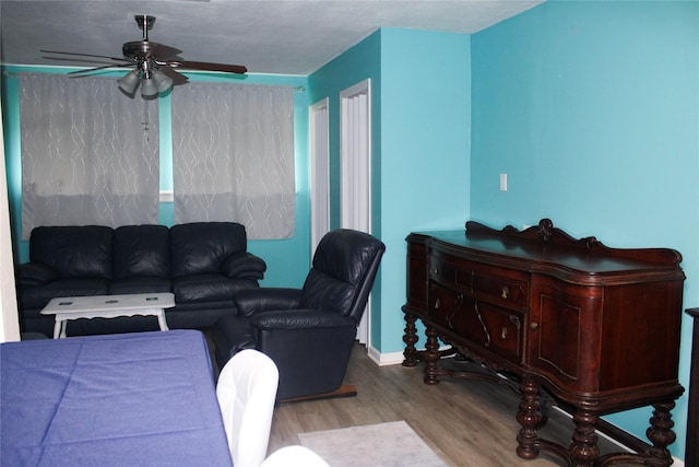 329 Robin St, Deer Park, TX 77536 - living room with wood finished floors and a ceiling fan
