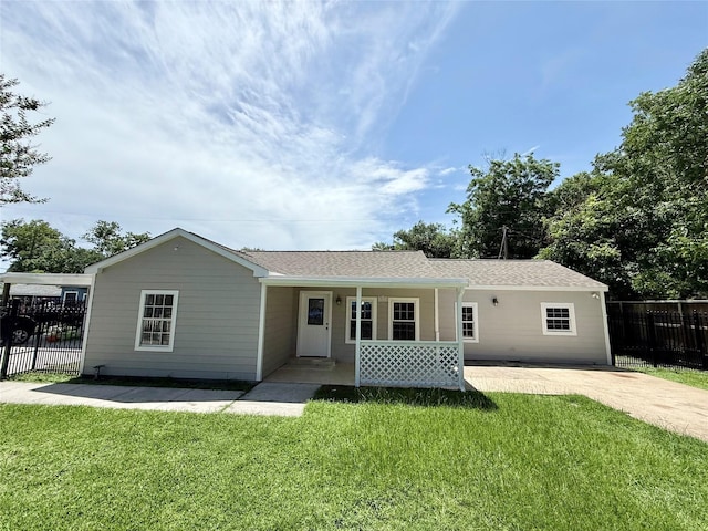 5701 Luna St, Houston, TX 77076 - ranch-style house with a shingled roof and covered porch