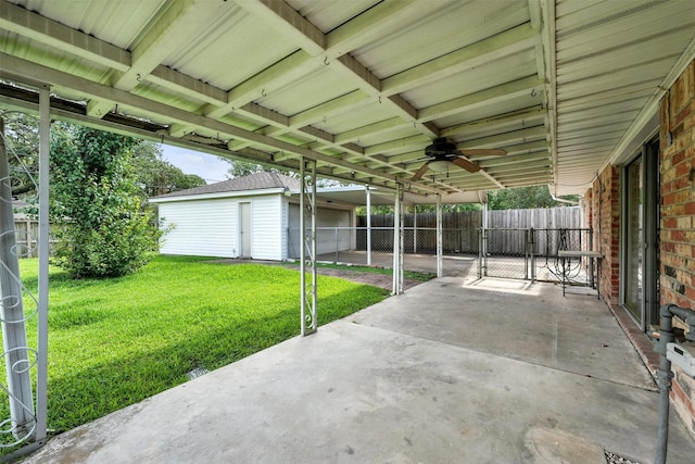 8503 Leader St, Houston, TX 77036 - view of patio / terrace with an outbuilding