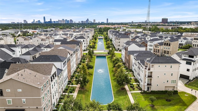 3615 Weston Manor Ln, Houston, TX 77055 - aerial perspective of suburban area featuring skyline and a large body of water