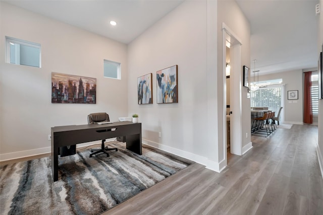 3615 Weston Manor Ln, Houston, TX 77055 - office with wood finished floors and recessed lighting