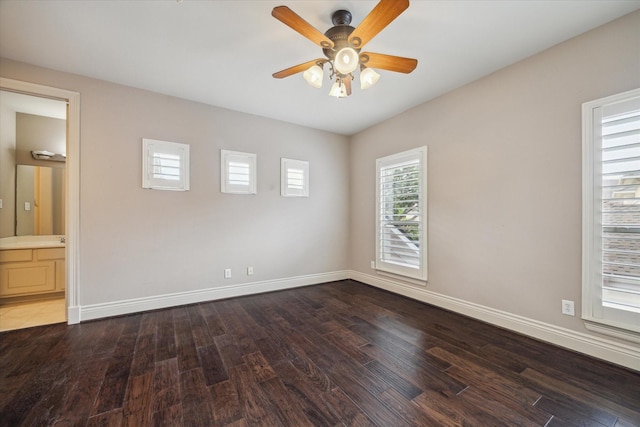 5215 Eagle Pointe Ct, Sugar Land, TX 77479 - empty room featuring a ceiling fan and wood finished floors