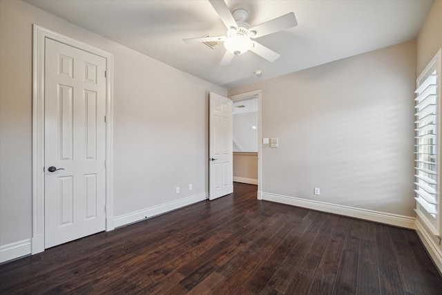 5215 Eagle Pointe Ct, Sugar Land, TX 77479 - unfurnished bedroom with dark wood-style flooring and ceiling fan