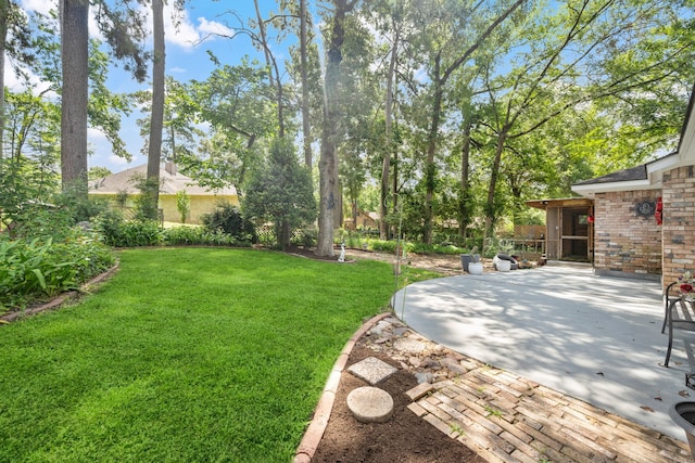 150 Greenbriar Dr, Montgomery, TX 77356 - view of grassy yard with a patio area